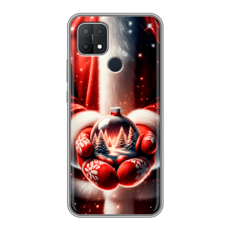 Силиконовый чехол на OPPO A15 с принтом Новый год Силиконовый чехол на OPPO A15 с принтом Новый год