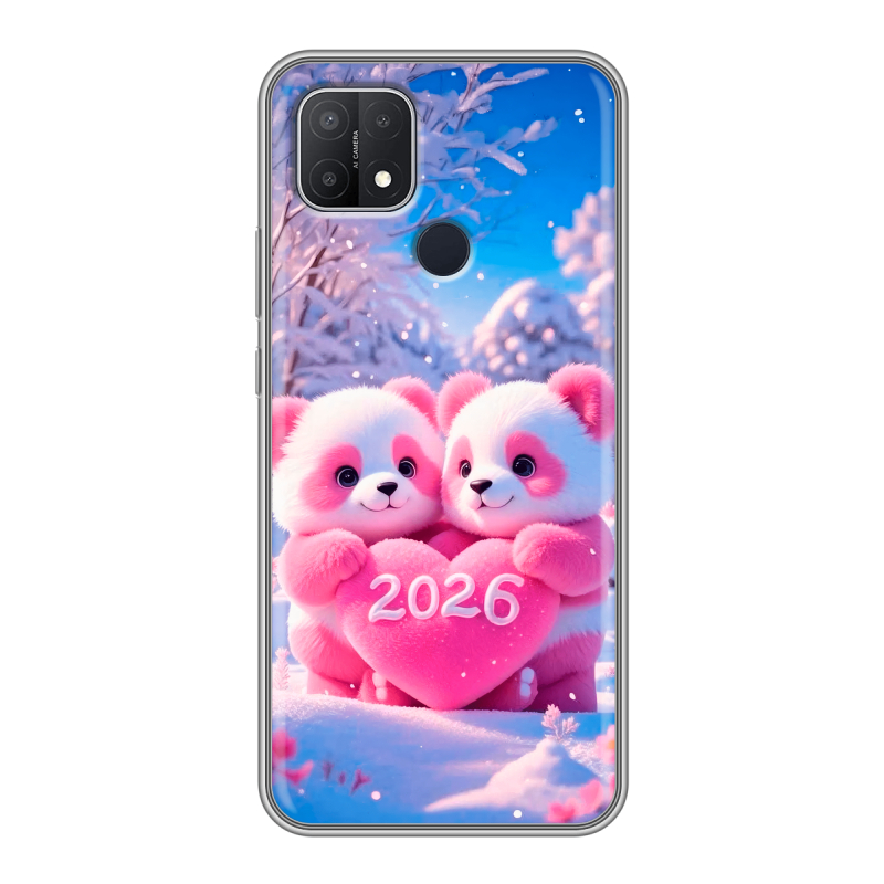 Силиконовый чехол на OPPO A15 с принтом Новый год Силиконовый чехол на OPPO A15 с принтом Новый год