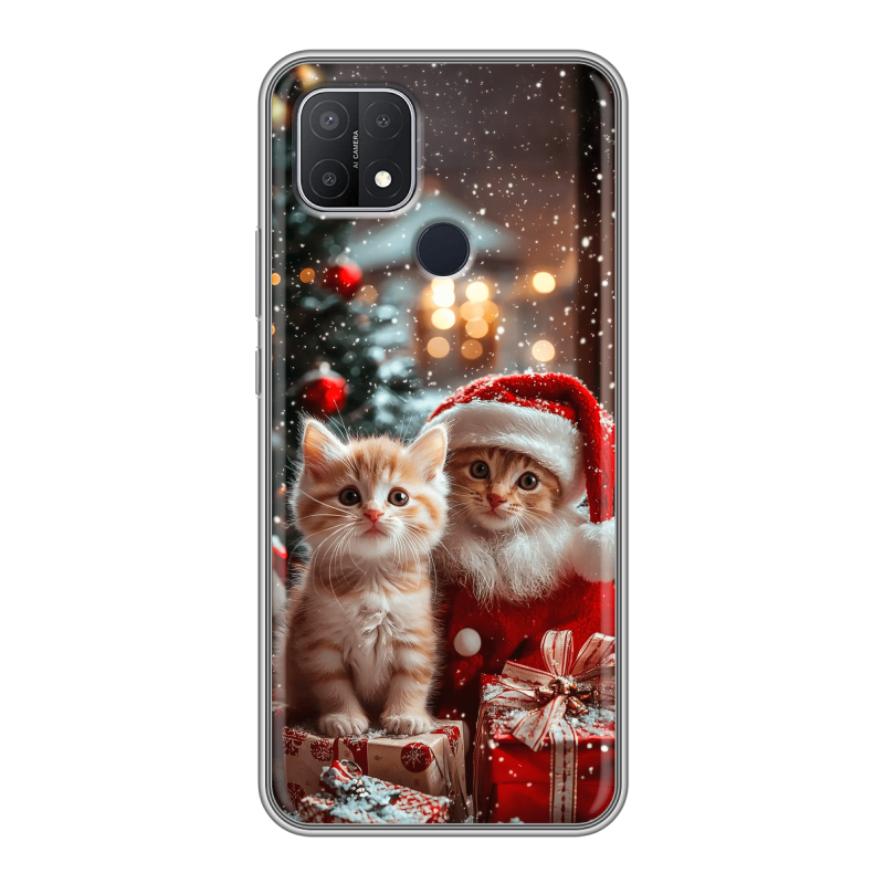 Силиконовый противоударный чехол на OPPO A15 с принтом Новый год Силиконовый противоударный чехол на OPPO A15 с принтом Новый год
