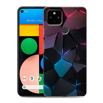 Силиконовый чехол на Google Pixel 4a 5G с принтом Геометрия неона Силиконовый чехол на Google Pixel 4a 5G с принтом Геометрия неона