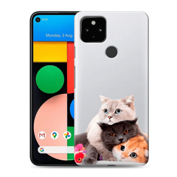 Силиконовый чехол на Google Pixel 4a 5G с принтом Кошки Силиконовый чехол на Google Pixel 4a 5G с принтом Кошки