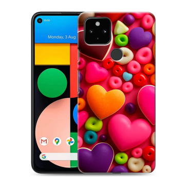 Силиконовый чехол на Google Pixel 4a 5G с принтом Сердечки Силиконовый чехол на Google Pixel 4a 5G с принтом Сердечки
