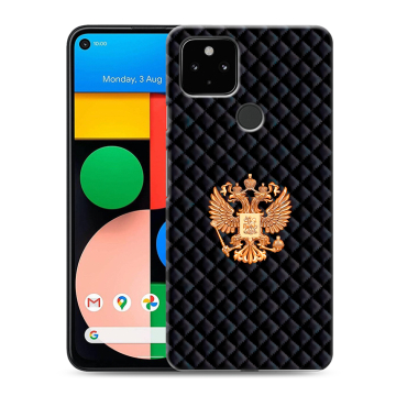 Силиконовый чехол на Google Pixel 4a 5G с принтом Герб России принт Силиконовый чехол на Google Pixel 4a 5G с принтом Герб России принт
