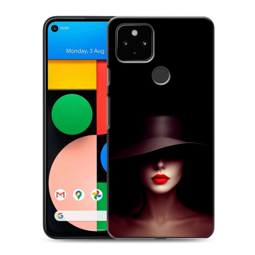 Силиконовый чехол на Google Pixel 4a 5G с принтом Девушка в шляпе Силиконовый чехол на Google Pixel 4a 5G с принтом Девушка в шляпе