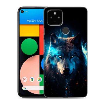 Силиконовый чехол на Google Pixel 4a 5G с принтом Волк ночной