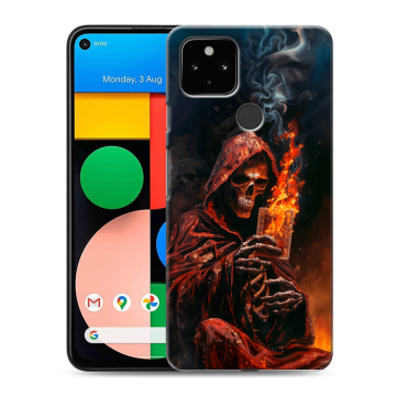 Силиконовый чехол на Google Pixel 4a 5G с принтом Скелет и карты Силиконовый чехол на Google Pixel 4a 5G с принтом Скелет и карты