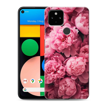 Силиконовый чехол на Google Pixel 4a 5G с принтом цветы пионы Силиконовый чехол на Google Pixel 4a 5G с принтом цветы пионы