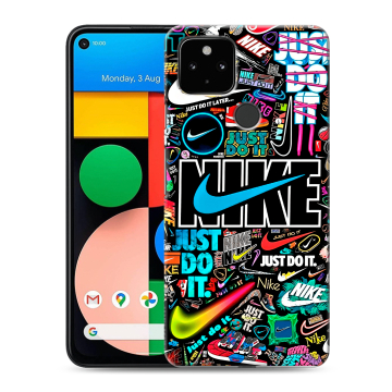 Силиконовый чехол на Google Pixel 4a 5G с принтом найк nike черный