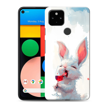 Силиконовый чехол на Google Pixel 4a 5G с принтом кролик зайчик Силиконовый чехол на Google Pixel 4a 5G с принтом кролик зайчик