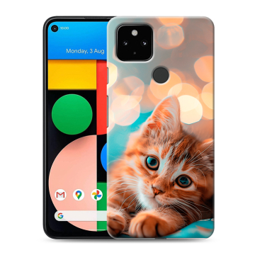 Силиконовый чехол на Google Pixel 4a 5G с принтом котик Силиконовый чехол на Google Pixel 4a 5G с принтом котик