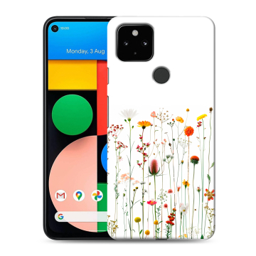 Силиконовый чехол на Google Pixel 4a 5G с принтом цветы Силиконовый чехол на Google Pixel 4a 5G с принтом цветы