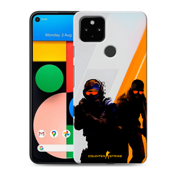 Силиконовый чехол на Google Pixel 4a 5G с принтом Контер страйк Counter strike