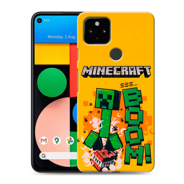 Силиконовый чехол на Google Pixel 4a 5G с принтом Майнкрафт Minecraft Силиконовый чехол на Google Pixel 4a 5G с принтом Майнкрафт Minecraft