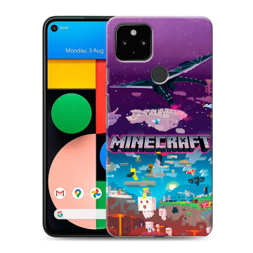 Силиконовый чехол на Google Pixel 4a 5G с принтом Майнкрафт Minecraft Силиконовый чехол на Google Pixel 4a 5G с принтом Майнкрафт Minecraft