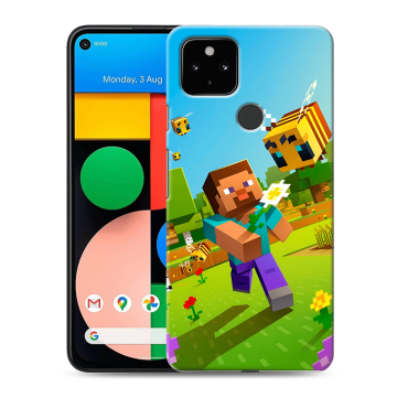 Силиконовый чехол на Google Pixel 4a 5G с принтом Майнкрафт Minecraft