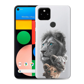 Силиконовый чехол на Google Pixel 4a 5G с принтом Львы Силиконовый чехол на Google Pixel 4a 5G с принтом Львы
