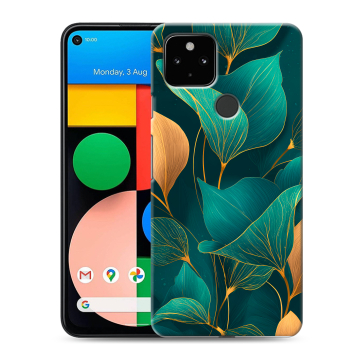 Силиконовый чехол на Google Pixel 4a 5G с принтом Листья и золото Силиконовый чехол на Google Pixel 4a 5G с принтом Листья и золото