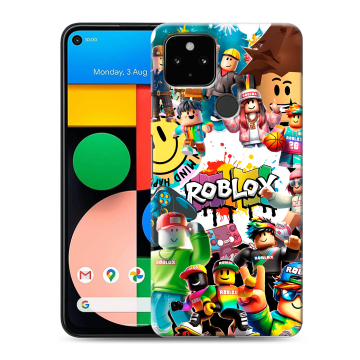 Силиконовый чехол на Google Pixel 4a 5G с принтом Roblox Роблокс