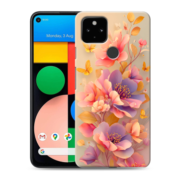 Силиконовый чехол на Google Pixel 4a 5G с принтом Цветы и бабочки