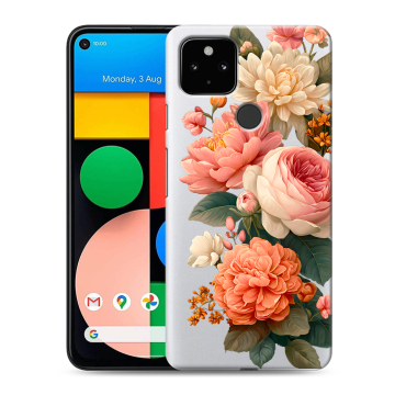 Силиконовый чехол на Google Pixel 4a 5G с принтом цветы