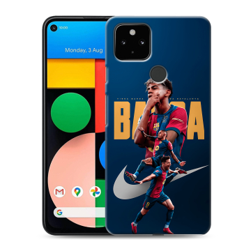 Силиконовый чехол на Google Pixel 4a 5G с принтом Барселона Barca Yamal Силиконовый чехол на Google Pixel 4a 5G с принтом Барселона Barca Yamal