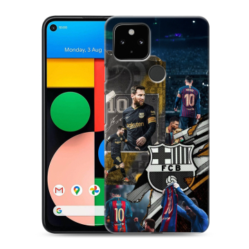 Силиконовый чехол на Google Pixel 4a 5G с принтом Messi Barcelona Силиконовый чехол на Google Pixel 4a 5G с принтом Messi Barcelona
