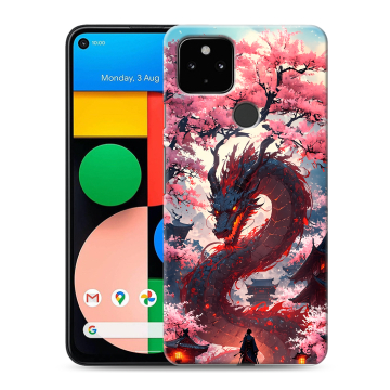 Силиконовый чехол на Google Pixel 4a 5G с принтом Дракон Японский Силиконовый чехол на Google Pixel 4a 5G с принтом Дракон Японский