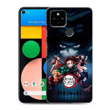 Силиконовый чехол на Google Pixel 4a 5G с принтом Demon Slayer Клинок рассекающий демонов