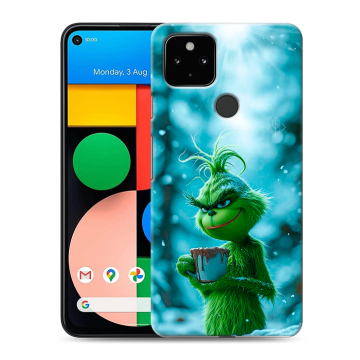 Силиконовый чехол на Google Pixel 4a 5G с принтом Новый год гринч