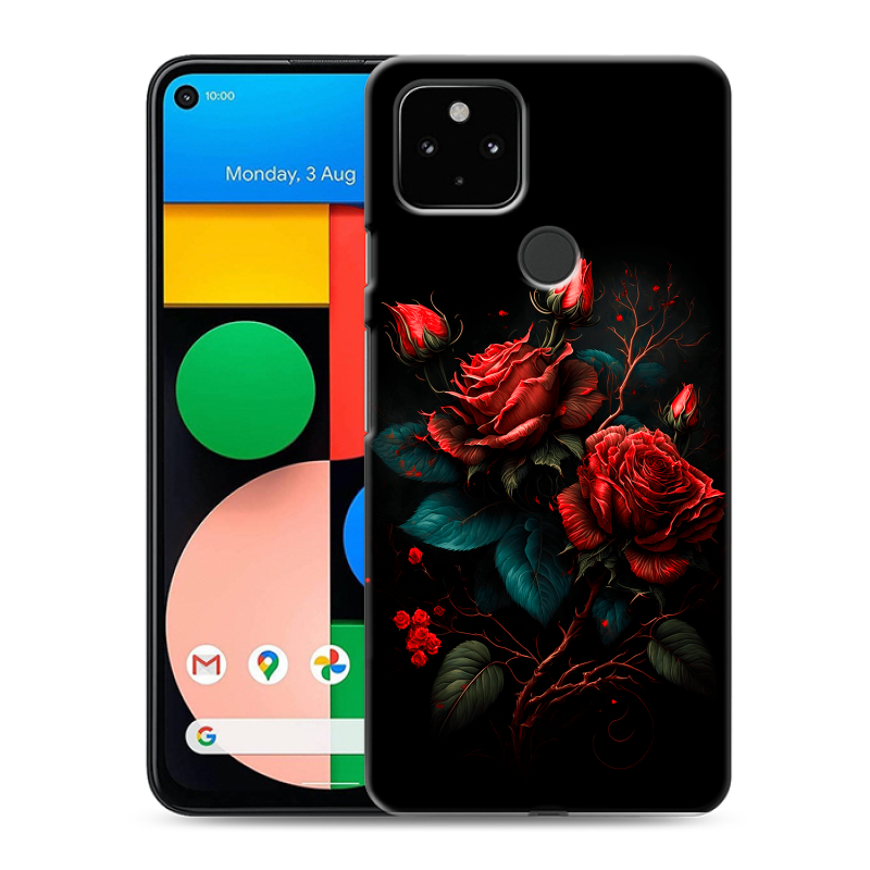 Силиконовый чехол на Google Pixel 4a 5G с принтом Розы красные Силиконовый чехол на Google Pixel 4a 5G с принтом Розы красные