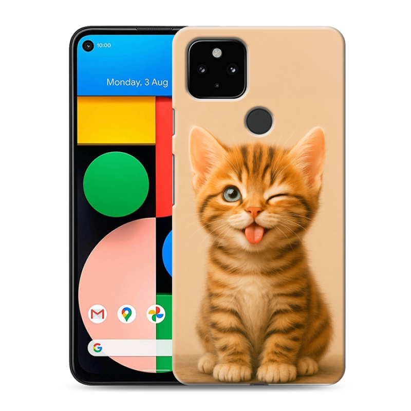Пластиковый чехол на Google Pixel 4a 5G с принтом котенок Пластиковый чехол на Google Pixel 4a 5G с принтом котенок
