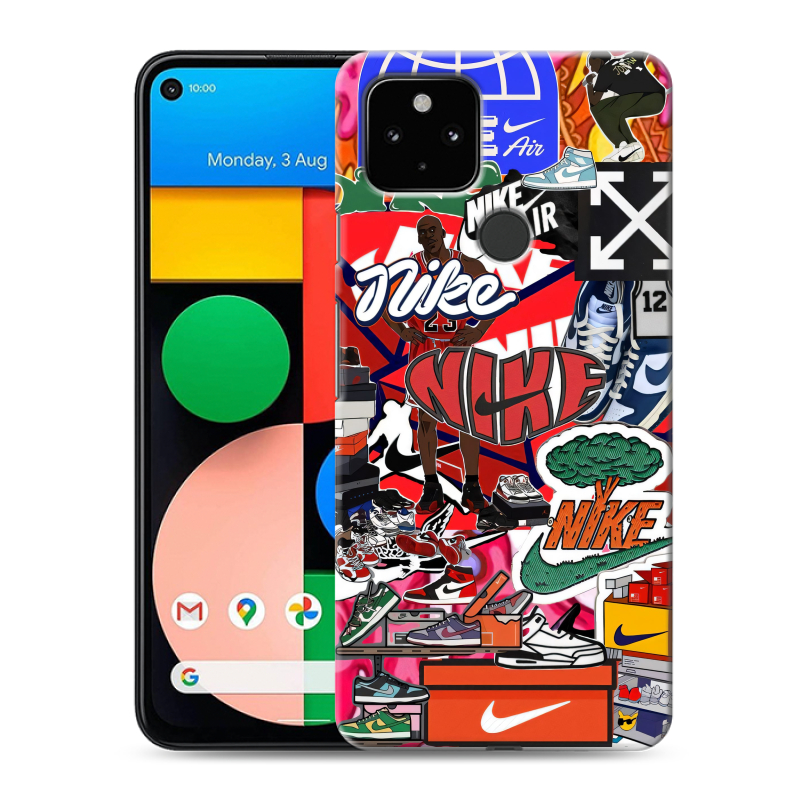 Пластиковый чехол на Google Pixel 4a 5G с принтом Найк Nike яркий Пластиковый чехол на Google Pixel 4a 5G с принтом Найк Nike яркий