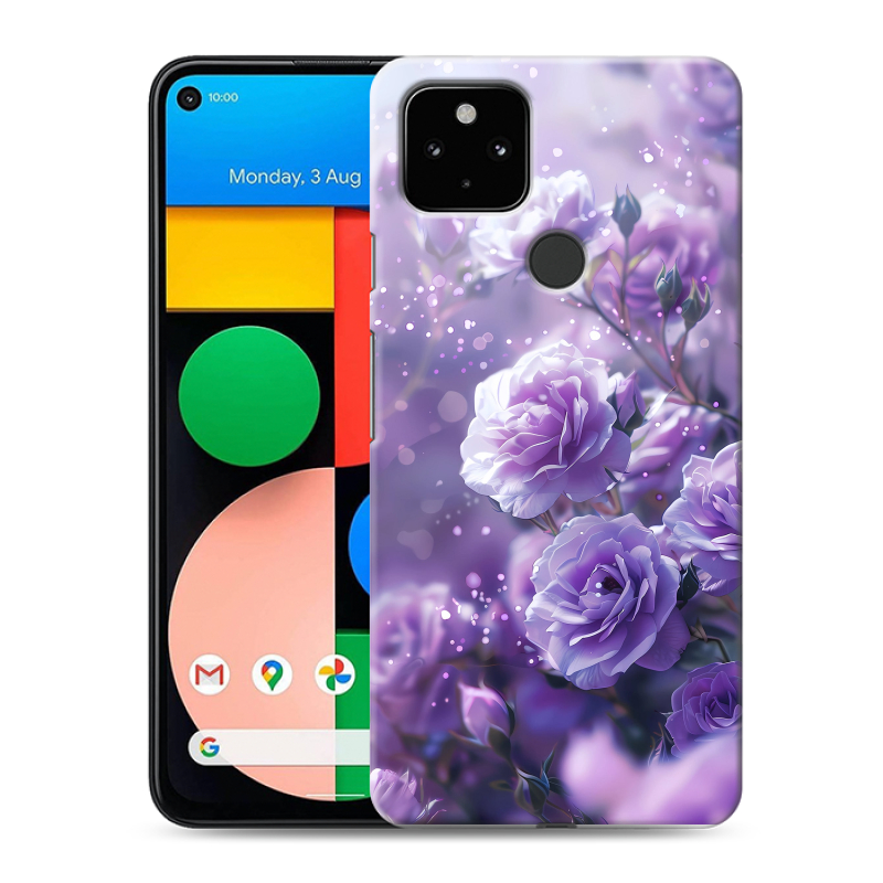 Силиконовый противоударный чехол на Google Pixel 4a 5G с принтом Розы цветы Силиконовый противоударный чехол на Google Pixel 4a 5G с принтом Розы цветы