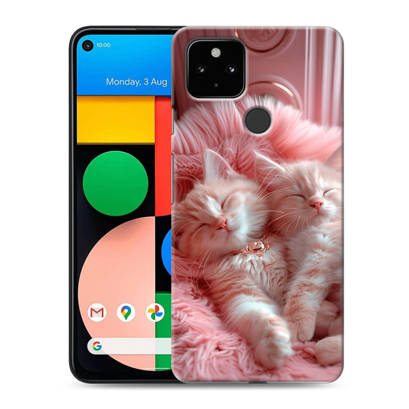Силиконовый противоударный чехол на Google Pixel 4a 5G с принтом котята котики Силиконовый противоударный чехол на Google Pixel 4a 5G с принтом котята котики