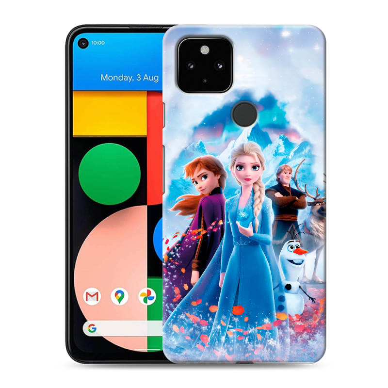 Силиконовый противоударный чехол на Google Pixel 4a 5G с принтом Холодное сердце Frozen Силиконовый противоударный чехол на Google Pixel 4a 5G с принтом Холодное сердце Frozen