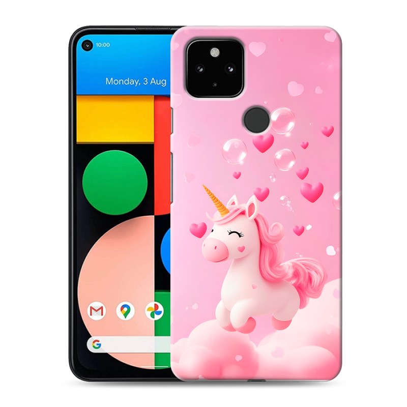 Пластиковый чехол на Google Pixel 4a 5G с принтом Единорог Пластиковый чехол на Google Pixel 4a 5G с принтом Единорог