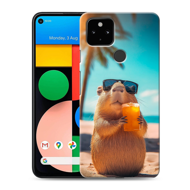 Силиконовый чехол на Google Pixel 4a 5G с принтом Капибара Силиконовый чехол на Google Pixel 4a 5G с принтом Капибара