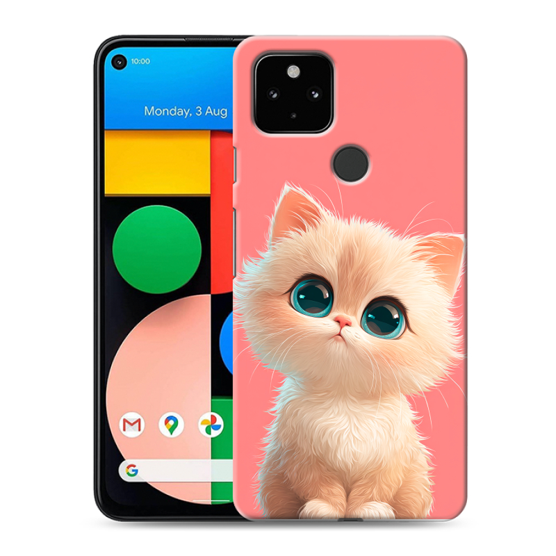 Пластиковый чехол на Google Pixel 4a 5G с принтом Розовый котенок Пластиковый чехол на Google Pixel 4a 5G с принтом Розовый котенок