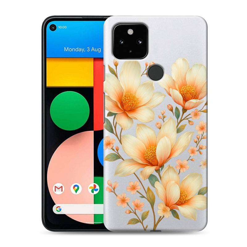 Пластиковый чехол на Google Pixel 4a 5G с принтом Цветы Пластиковый чехол на Google Pixel 4a 5G с принтом Цветы