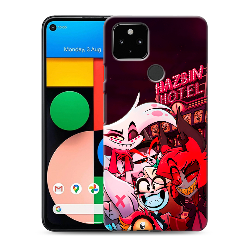 Силиконовый противоударный чехол на Google Pixel 4a 5G с принтом Hazbin Hotel Отель Хазбин Силиконовый противоударный чехол на Google Pixel 4a 5G с принтом Hazbin Hotel Отель Хазбин