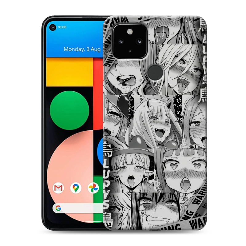Силиконовый противоударный чехол на Google Pixel 4a 5G с принтом Ahegao Ахегао Аниме Силиконовый противоударный чехол на Google Pixel 4a 5G с принтом Ahegao Ахегао Аниме