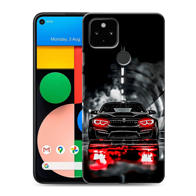 Силиконовый противоударный чехол на Google Pixel 4a 5G с принтом BMW БМВ Силиконовый противоударный чехол на Google Pixel 4a 5G с принтом BMW БМВ