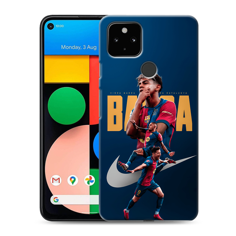 Силиконовый чехол на Google Pixel 4a 5G с принтом Барселона Barca Yamal Силиконовый чехол на Google Pixel 4a 5G с принтом Барселона Barca Yamal
