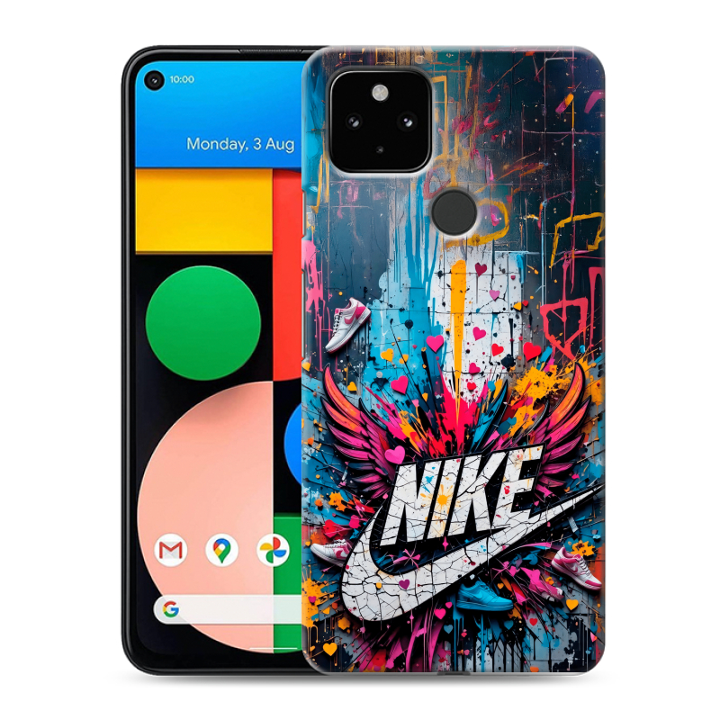 Пластиковый чехол на Google Pixel 4a 5G с принтом Nike Найк Пластиковый чехол на Google Pixel 4a 5G с принтом Nike Найк