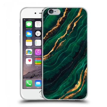Силиконовый чехол на Iphone 6/6s с принтом Мрамор зеленое золото