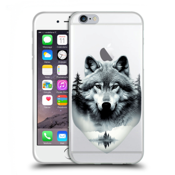 Силиконовый чехол на Iphone 6/6s с принтом Волк в лесу Силиконовый чехол на Iphone 6/6s с принтом Волк в лесу