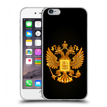 Силиконовый чехол на Iphone 6/6s с принтом Герб России желтый