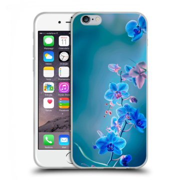 Силиконовый чехол на Iphone 6/6s с принтом Голубые цветы