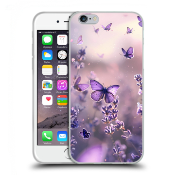 Силиконовый чехол на Iphone 6/6s с принтом бабочки и лаванда
