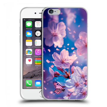 Силиконовый чехол на Iphone 6/6s с принтом цветы бабочки Силиконовый чехол на Iphone 6/6s с принтом цветы бабочки